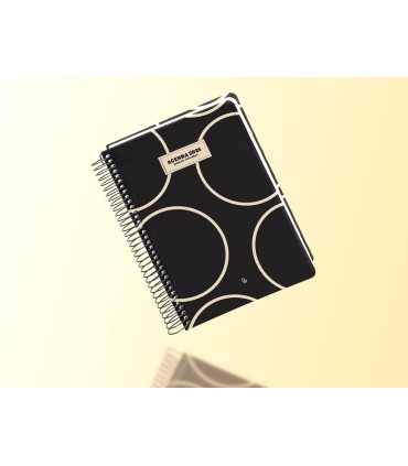 Agenda espiral liderpapel clas sic a6 2025 dia pagina blanco y negro 2 papel 70 gr