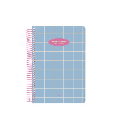 Agenda espiral liderpapel clas sic a6 2025 semana vista light color azul papel 70 gr