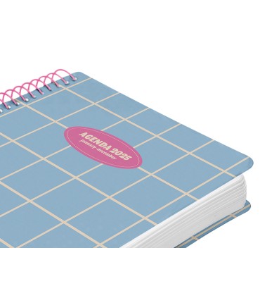 Agenda espiral liderpapel clas sic a6 2025 semana vista light color azul papel 70 gr