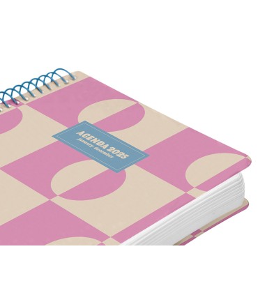 Agenda espiral liderpapel clas sic a6 2025 semana vista color rosa papel 70 gr