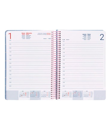 Agenda espiral liderpapel clas sic a5 2025 dia pagina light color azul papel 70 gr