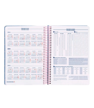 Agenda espiral liderpapel clas sic a4 2025 dia pagina color azul claro papel 70 gr