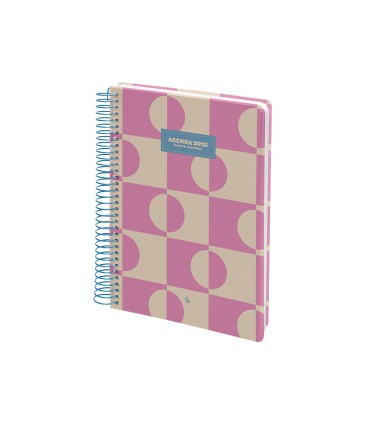 Agenda espiral liderpapel clas sic a4 2025 dia pagina color rosa papel 70 gr