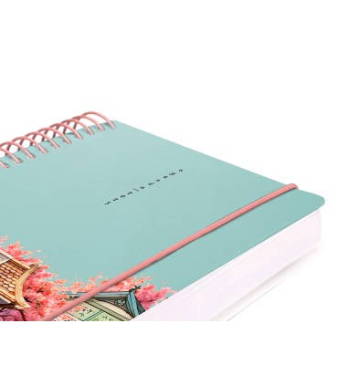 Agenda espiral liderpapel sant orini a6 2025 dia pagina cherry blossoms papel 60 gr