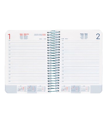 Agenda espiral liderpapel sant orini a6 2025 dia pagina street view papel 60 gr