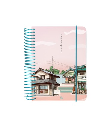 Agenda espiral liderpapel sant orini a6 2025 dia pagina atardecer rosa papel 60 gr