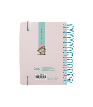 Agenda espiral liderpapel sant orini a6 2025 dia pagina atardecer rosa papel 60 gr