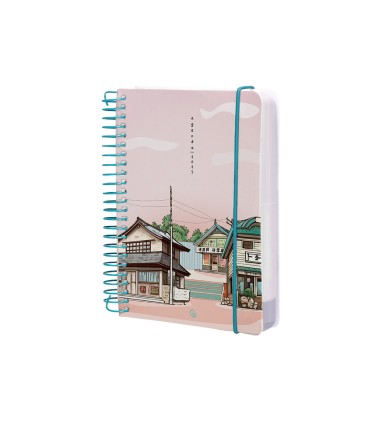 Agenda espiral liderpapel sant orini a6 2025 dia pagina atardecer rosa papel 60 gr