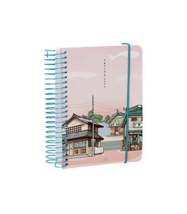 Agenda espiral liderpapel sant orini a6 2025 dia pagina atardecer rosa papel 60 gr