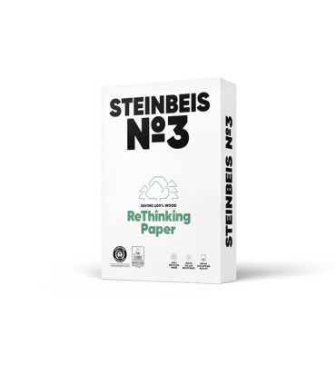 Papel fotocopiadora steinbeis n3 100 reciclado din a4 80 gramos paquete de 500 hojas