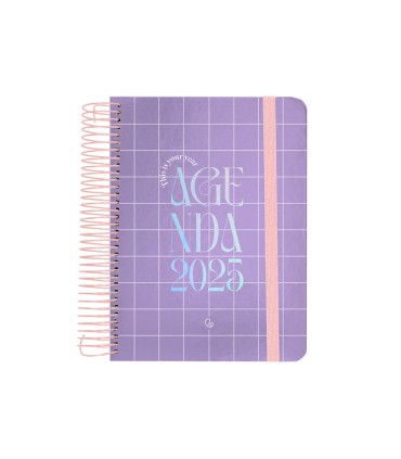 Agenda espiral liderpapel kimo los a6 2025 dia pagina malva papel 70 gr