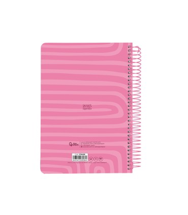 Agenda espiral liderpapel syro s a5 2025 dia pagina color rosa papel 60 gr catalan