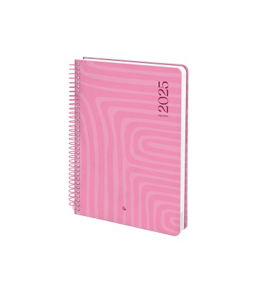 Agenda espiral liderpapel syro s a5 2025 dia pagina color rosa papel 60 gr catalan