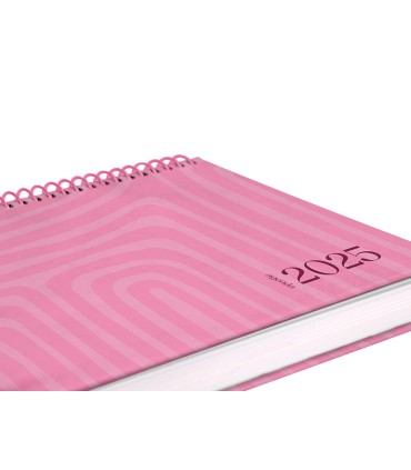 Agenda espiral liderpapel syro s a5 2025 dia pagina color rosa papel 60 gr catalan