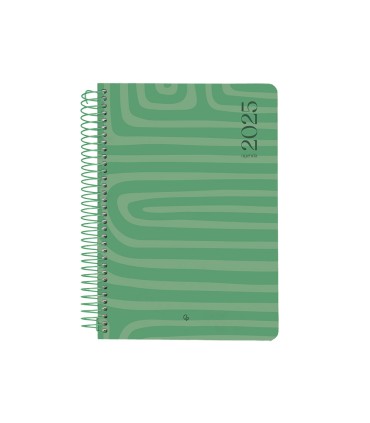 Agenda espiral liderpapel syro s a5 2025 dia pagina color verde papel 60 gr catalan