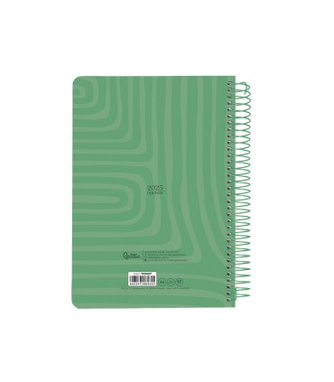 Agenda espiral liderpapel syro s a5 2025 dia pagina color verde papel 60 gr catalan