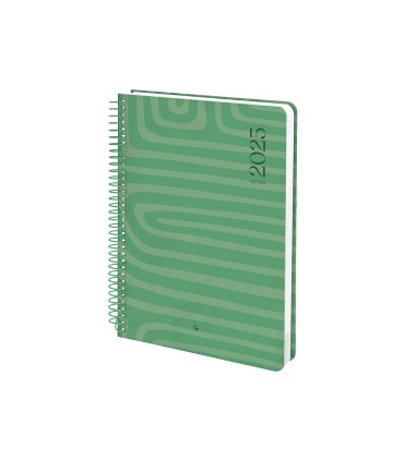 Agenda espiral liderpapel syro s a5 2025 dia pagina color verde papel 60 gr catalan