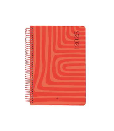 Agenda espiral liderpapel syro s a5 2025 dia pagina color rojo papel 60 gr catalan