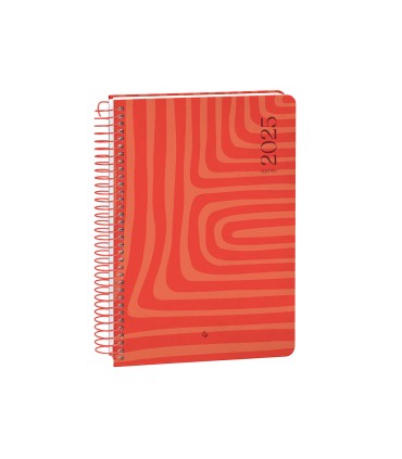 Agenda espiral liderpapel syro s a5 2025 dia pagina color rojo papel 60 gr catalan