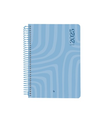 Agenda espiral liderpapel syro s a5 2025 dia pagina color azul papel 60 gr catalan