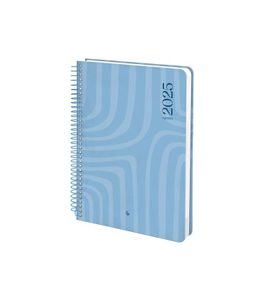 Agenda espiral liderpapel syro s a5 2025 dia pagina color azul papel 60 gr catalan