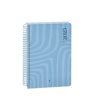 Agenda espiral liderpapel syro s a5 2025 dia pagina color azul papel 60 gr catalan