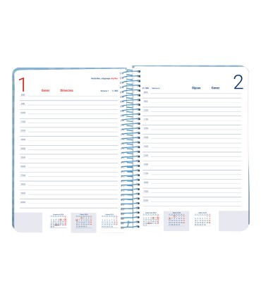 Agenda espiral liderpapel syro s a5 2025 dia pagina color azul papel 60 gr catalan