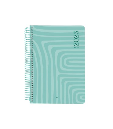 Agenda espiral liderpapel syro s a5 2025 dia pagina color turquesa papel 60 gr