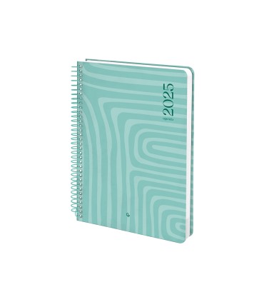 Agenda espiral liderpapel syro s a5 2025 dia pagina color turquesa papel 60 gr