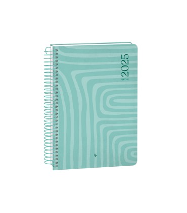 Agenda espiral liderpapel syro s a5 2025 dia pagina color turquesa papel 60 gr