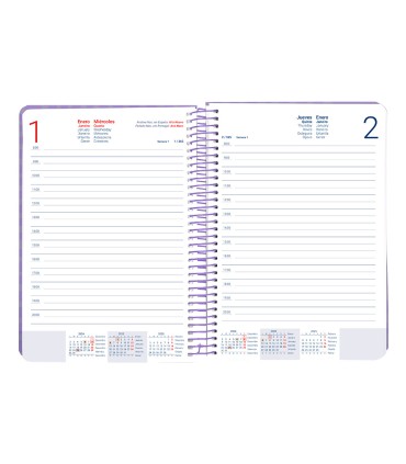 Agenda espiral liderpapel syro s a5 2025 dia pagina color rosa papel 60 gr