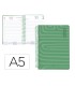 Agenda espiral liderpapel syro s a5 2025 dia pagina color verde papel 60 gr