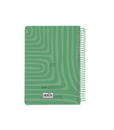 Agenda espiral liderpapel syro s a5 2025 dia pagina color verde papel 60 gr