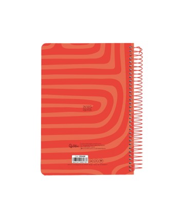 Agenda espiral liderpapel syro s a5 2025 dia pagina color rojo papel 60 gr