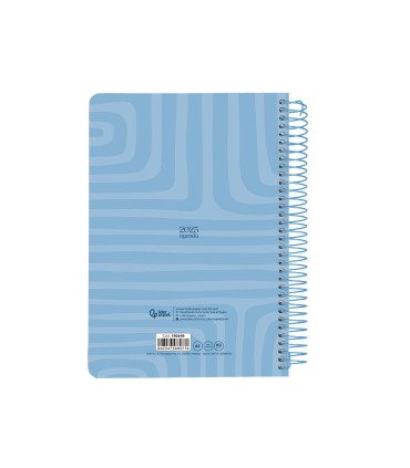 Agenda espiral liderpapel syro s a5 2025 dia pagina color azul papel 60 gr