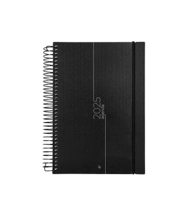 Agenda encuadernada liderpapel olbia a4 2025 dia pagina color negro papel 60 gr