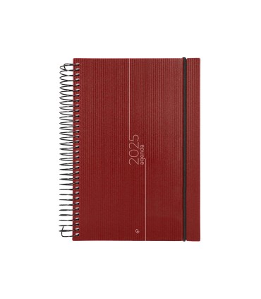 Agenda encuadernada liderpapel olbia a5 2025 dia pagina color rojo papel 60 gr