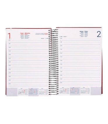 Agenda encuadernada liderpapel olbia a5 2025 dia pagina color rojo papel 60 gr