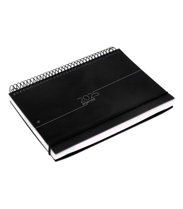 Agenda encuadernada liderpapel olbia a5 2025 dia pagina color negro papel 60 gr