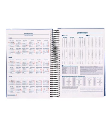 Agenda encuadernada liderpapel olbia a5 2025 dia pagina color azul papel 60 gr