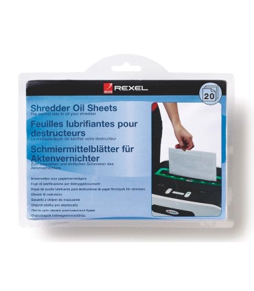 Hojas lubricantes rexel para destructora paquete de 12 hojas tamano din a5