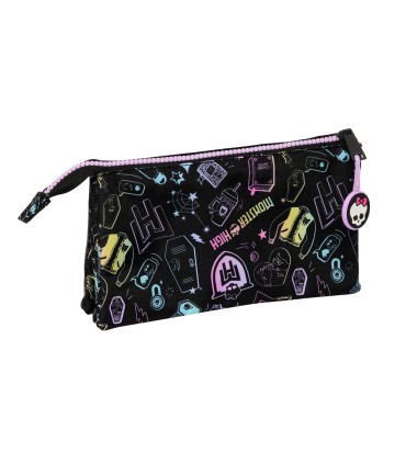 Bolso escolar portatodo safta triple monster high fantastic 30x220x120 mm