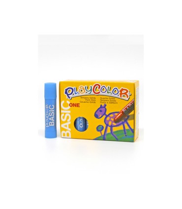 Tempera solida playcolor basic one 10 gr azul claro caja de 12 unidades