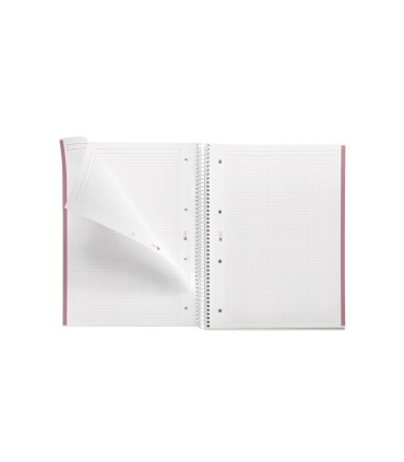 Cuaderno espiral miquelrius notebook emotions rose dust tapa forrada din a4 microperforado 80 hojas 90