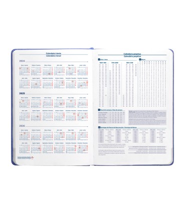 Agenda encuadernada liderpapel kinaros a6 2025 dia pagina color azul papel 70 gr