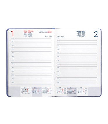 Agenda encuadernada liderpapel kinaros a6 2025 dia pagina color azul papel 70 gr