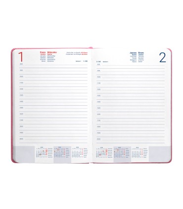 Agenda encuadernada liderpapel kinaros a5 2025 dia pagina color rosa papel 70 gr