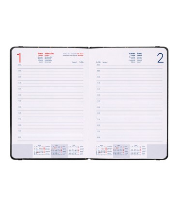 Agenda encuadernada liderpapel efira a5 2025 dia pagina color negro papel 70 gr