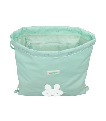 Saco plano safta junior reciclado y repelente agua miffy menta 340x260x10 mm