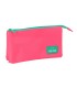 Bolso escolar portatodo safta triple nait nait rosa fluor 120x220x30 mm